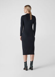 Animal Jacquard Jersey Dress Navy/Multi