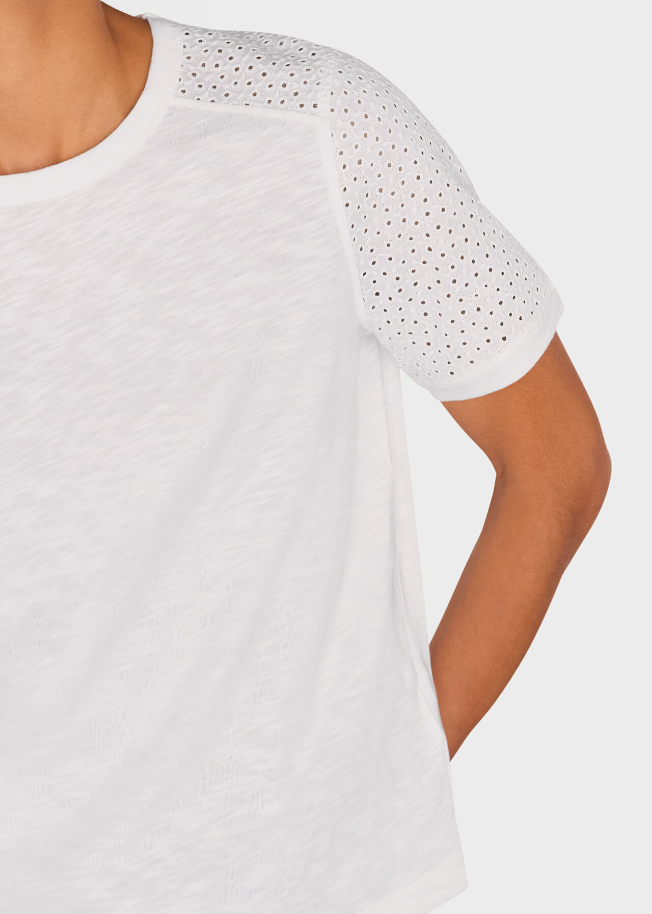 Broderie Sleeve Detail Tee