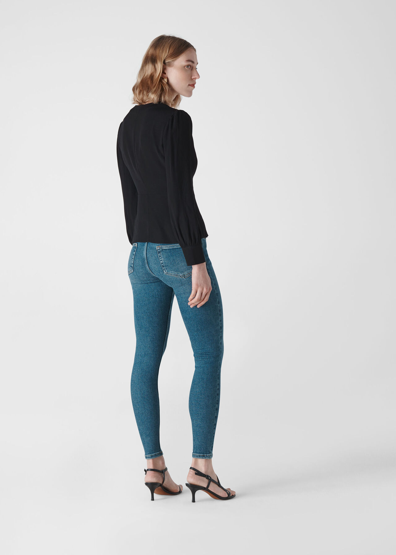 Black Neave Button Through Top | WHISTLES