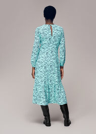 Inez Abstract Tiger Midi Dress