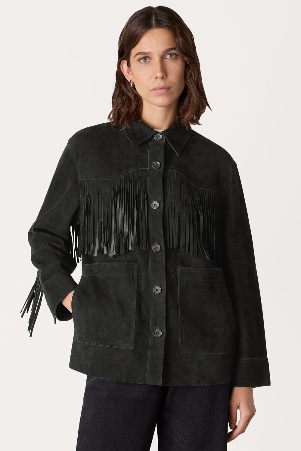 Black Tassel Suede Jacket