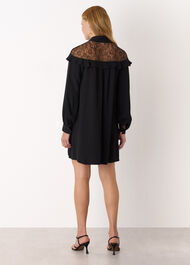 Lace Detail Crepe Mini Dress