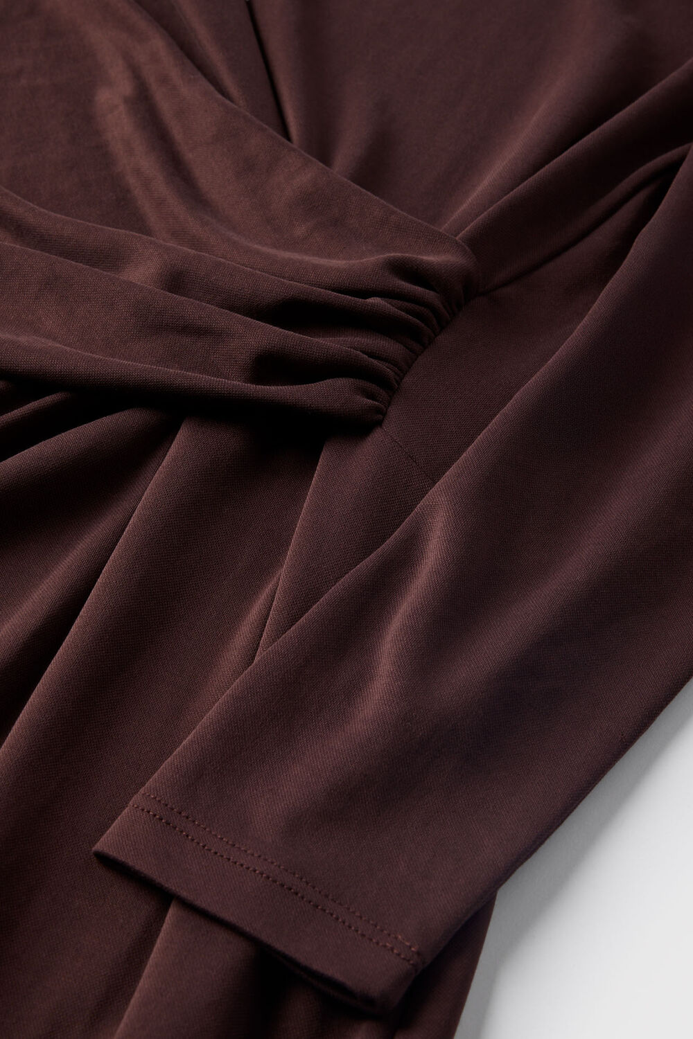 Chocolate Ruched Detail Midi Dress