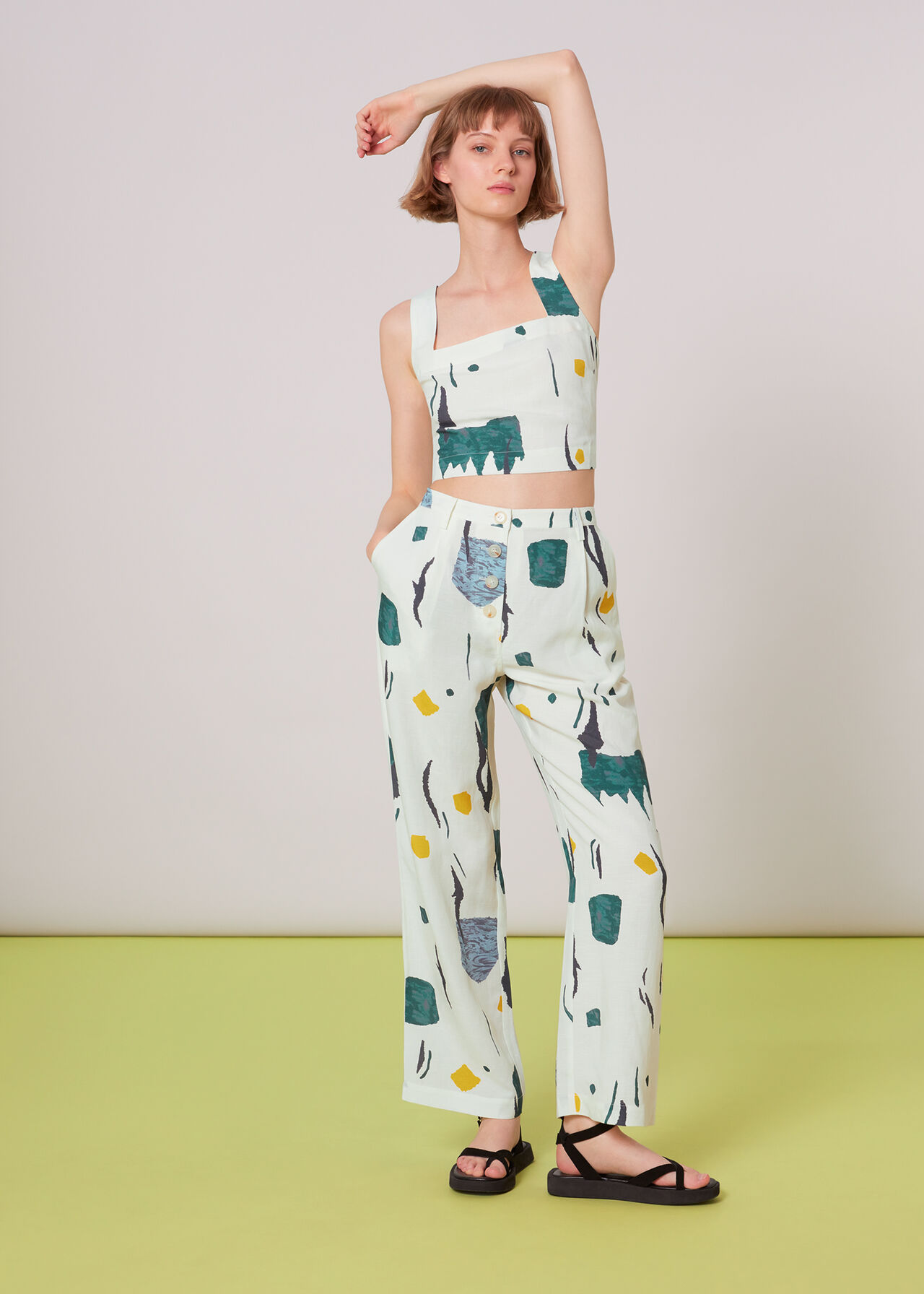 Aida Abstract Print Trousers