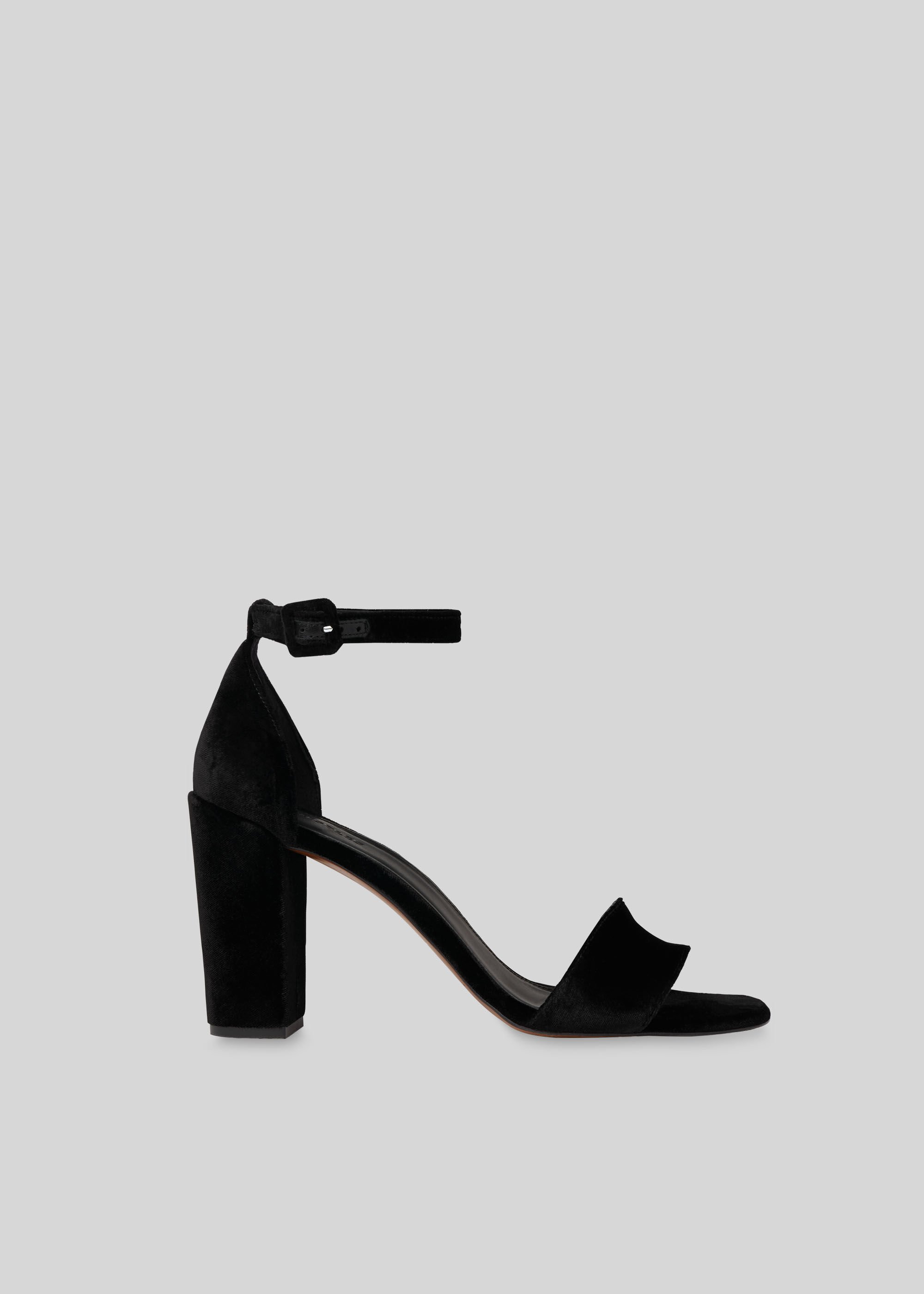 black velvet sandals