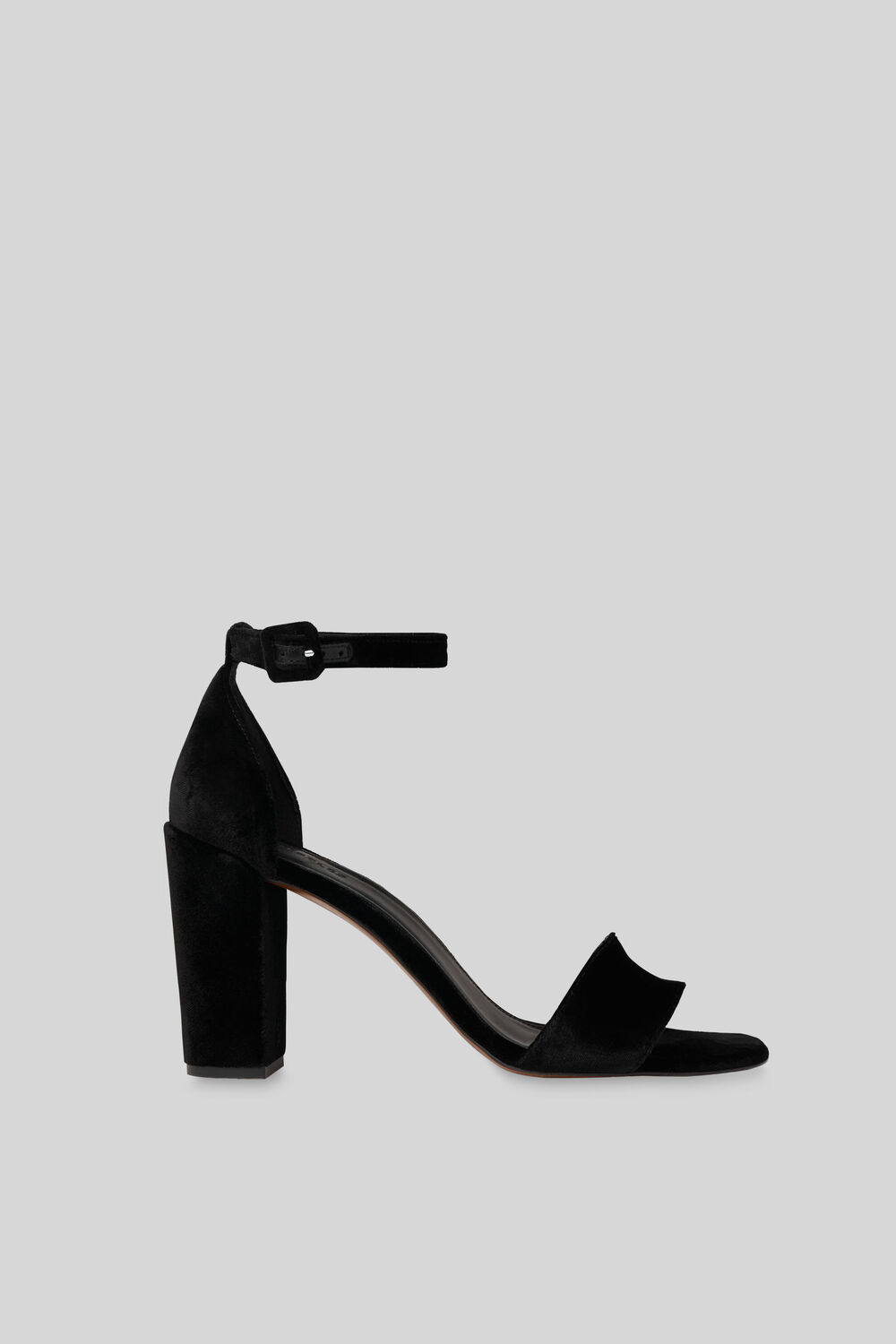 Alba Velvet Block Heel Sandal Black