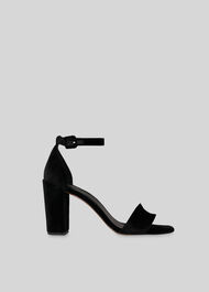 Alba Velvet Block Heel Sandal Black