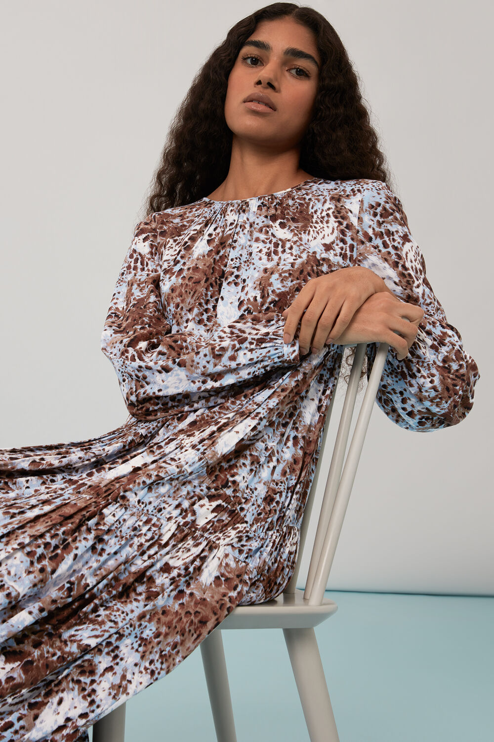 Leio Patch Animal Midi Dress