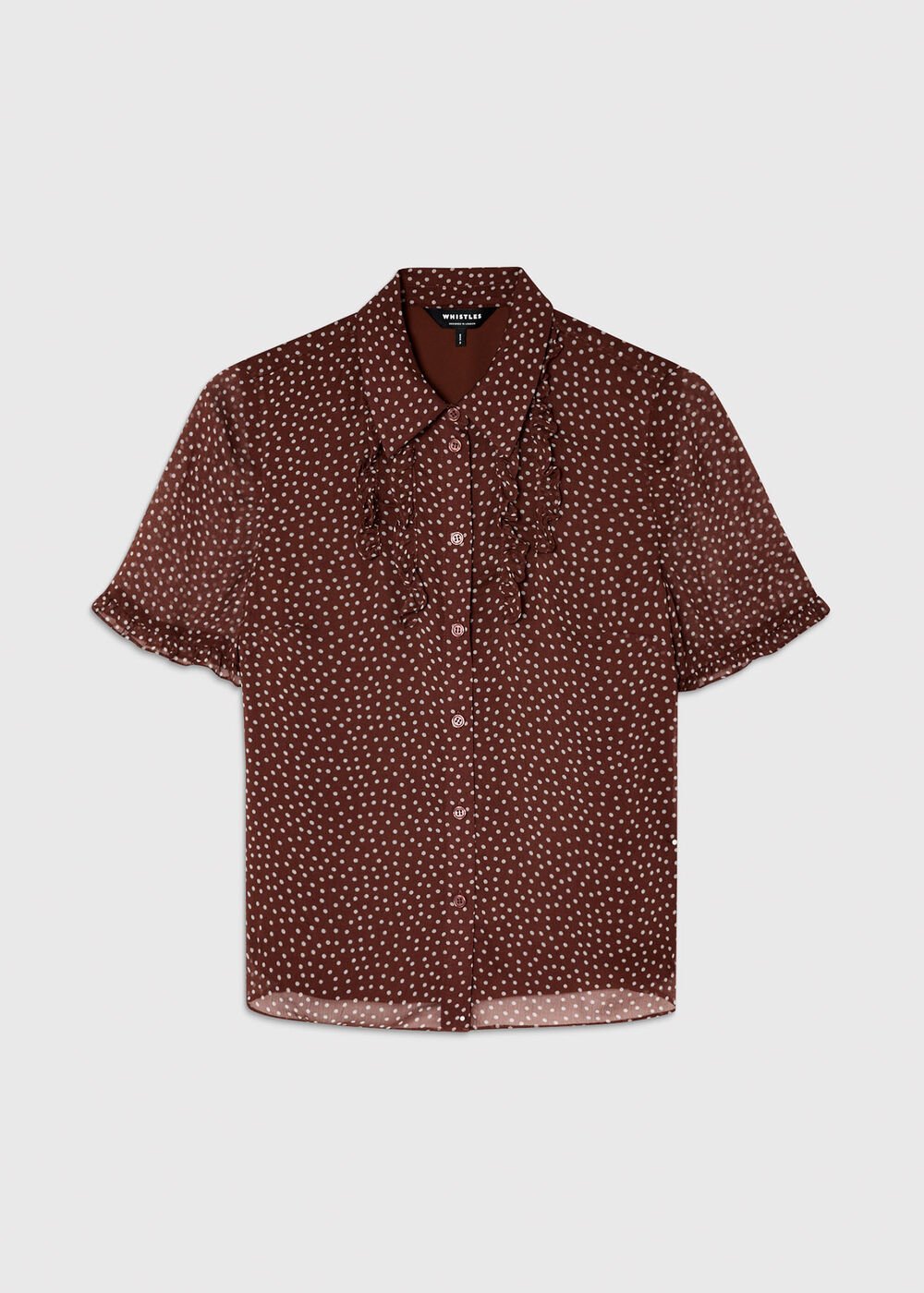 Polka Dot Sheer Sleeve Shirt