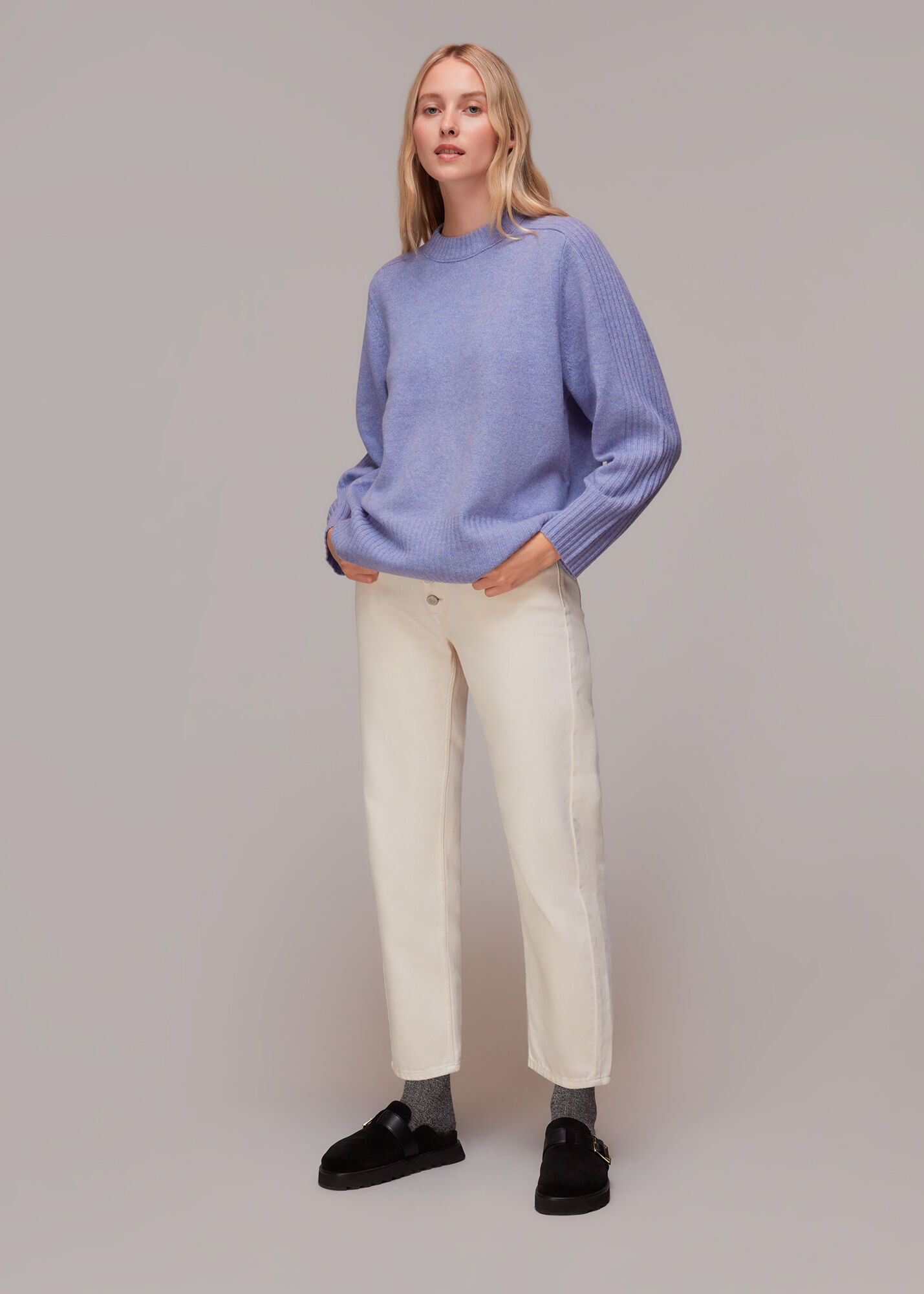 Lilac Boyfriend Wool Sweater WHISTLES