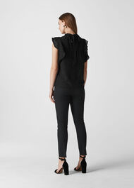 Animal Devore Frill Top Black
