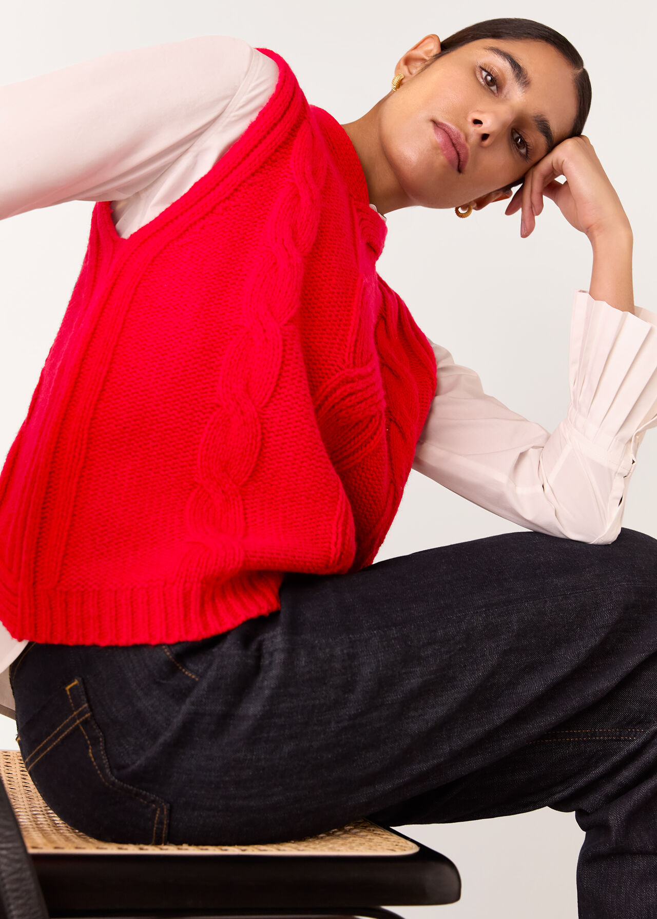 Cable Detail Knitted Tank
