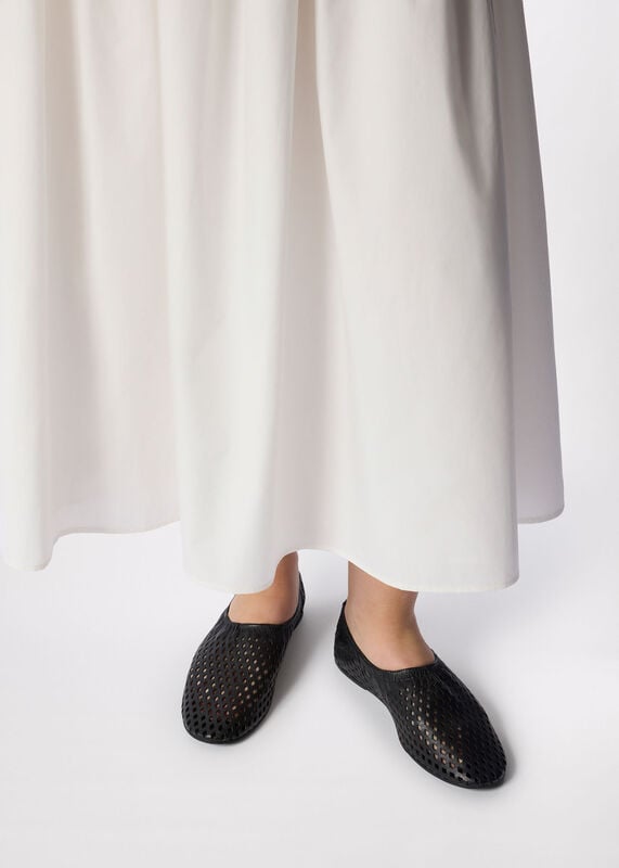 Black Lasercut Ballet Pump
