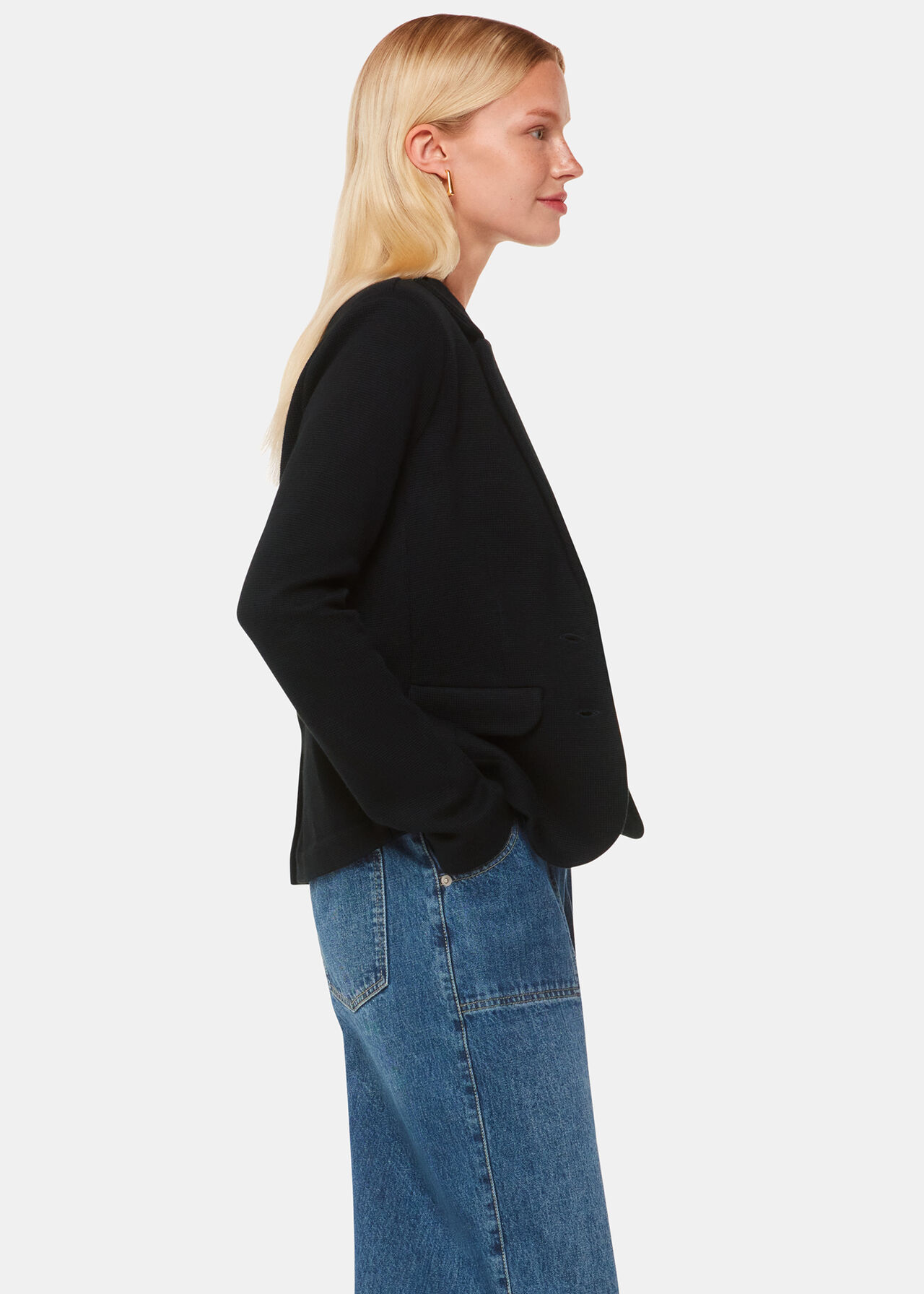 Slim Jersey Jacket Black
