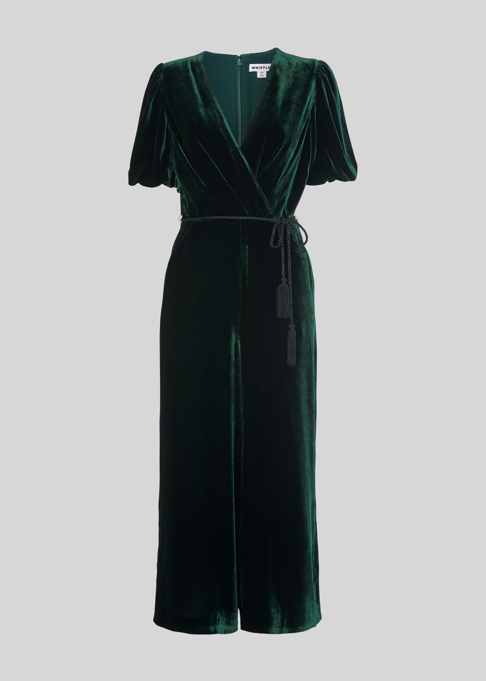 Whistles green velvet jumpsuit best sale