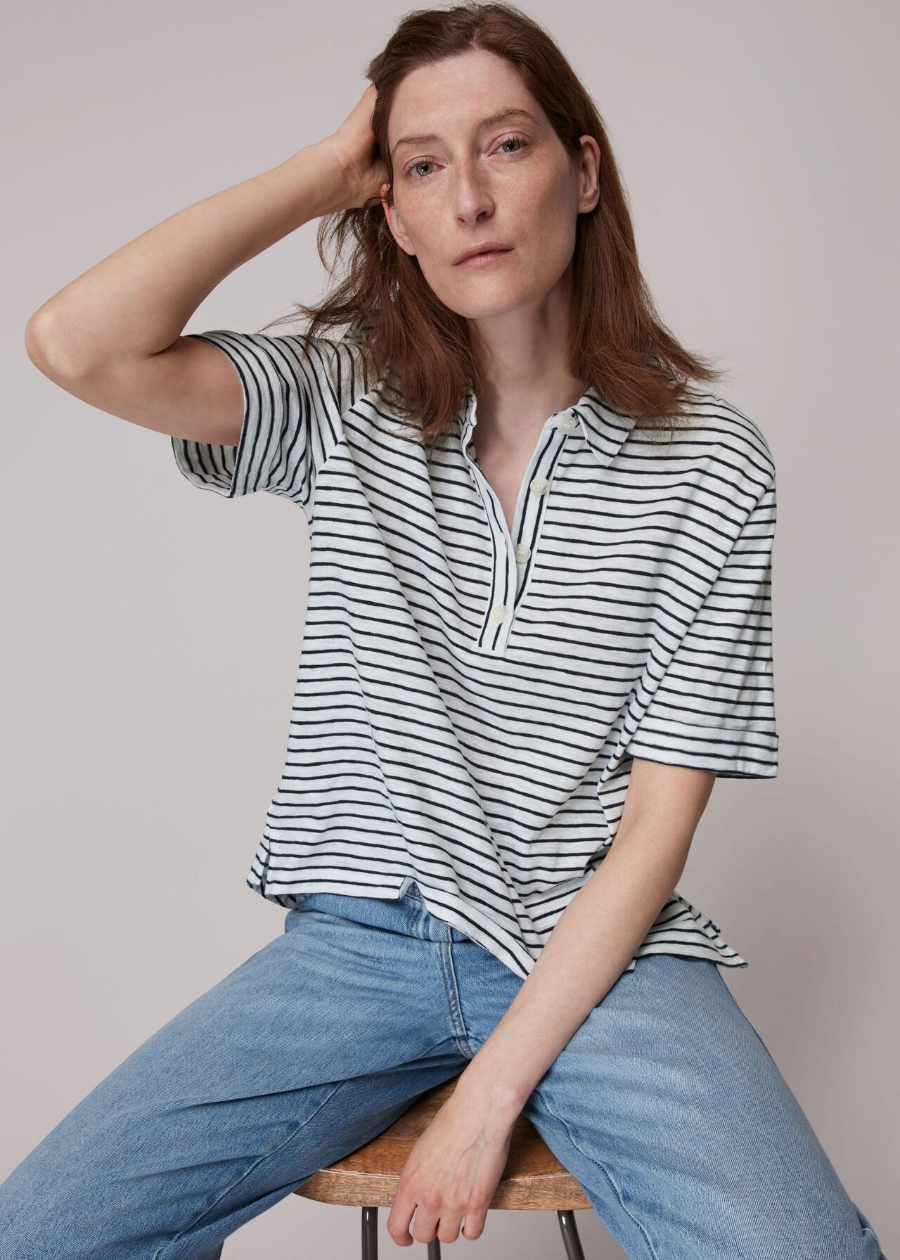 Cotton Polo Stripe Tee