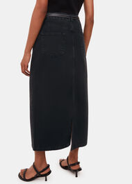 Petite Straight Denim Midi Skirt