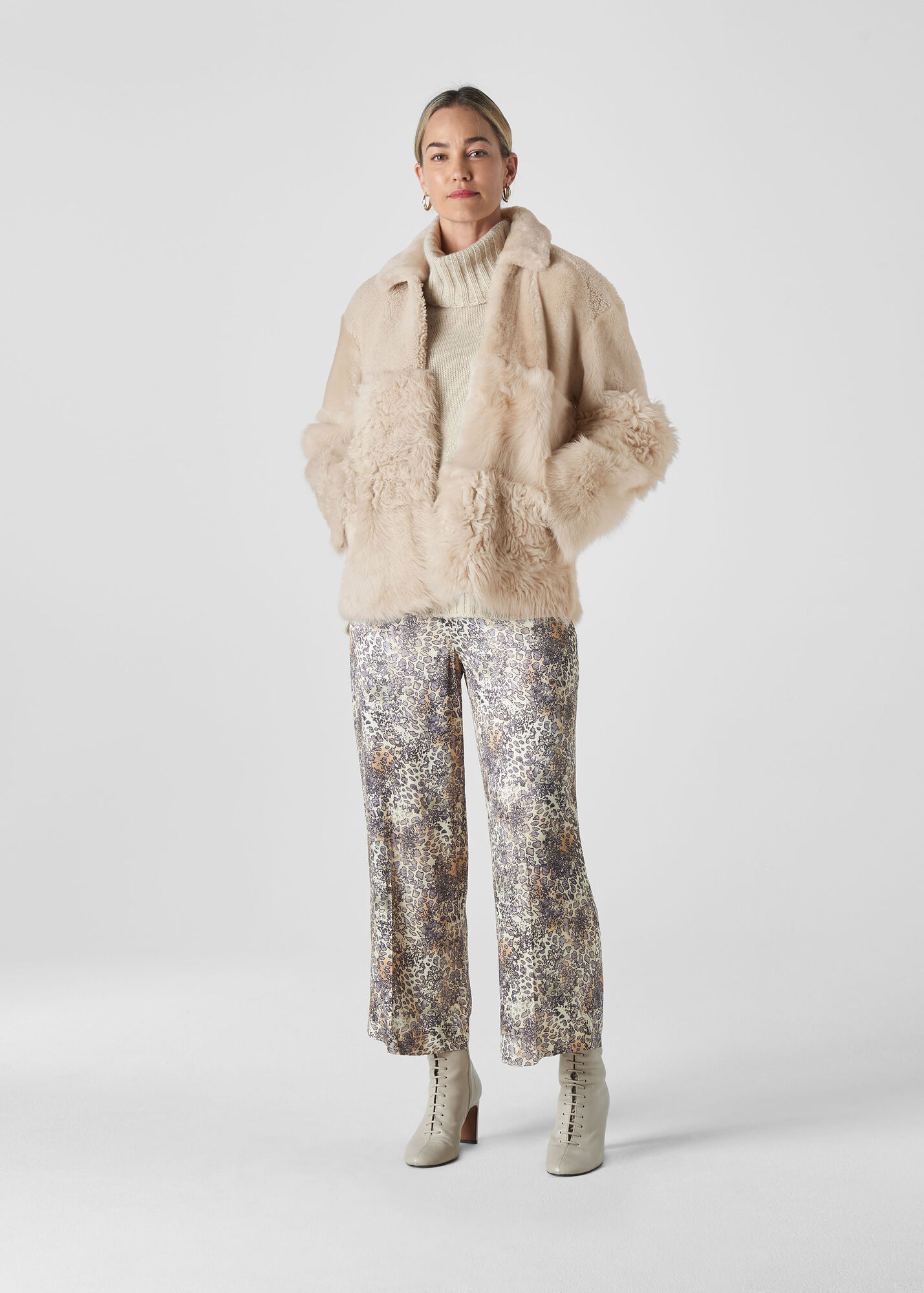 Ivory/Multi Hema Shearling Coat WHISTLES Whistles