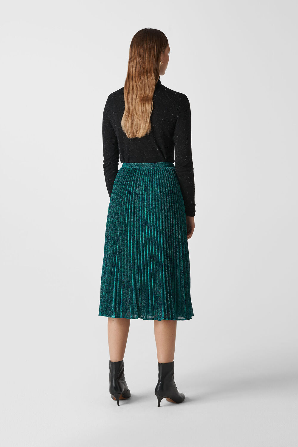 Sparkle Pleated Skirt Green