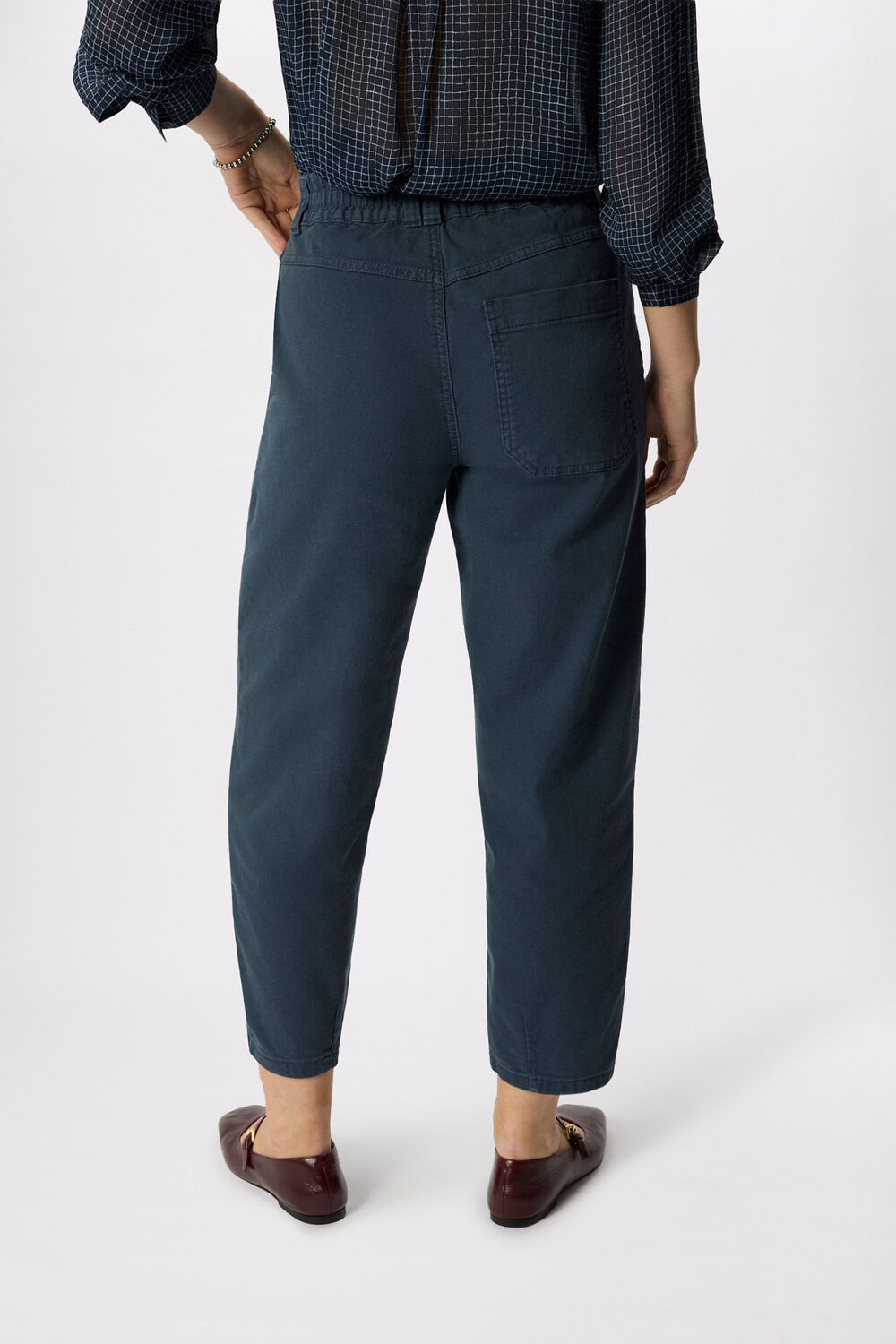 Navy Petite Tessa Casual Trouser