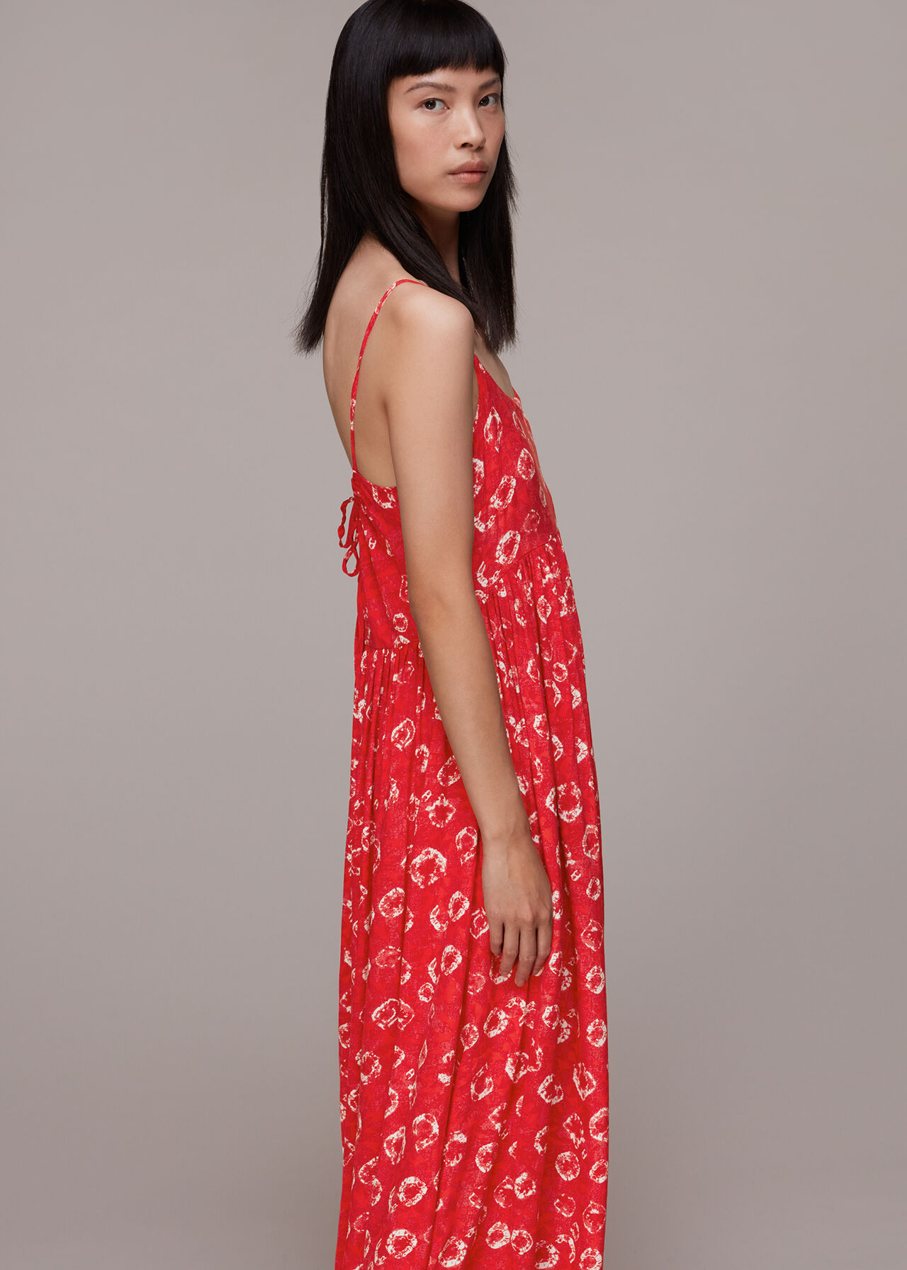 Multicolour Tie Dye Floral Carmen Dress WHISTLES Whistles UK