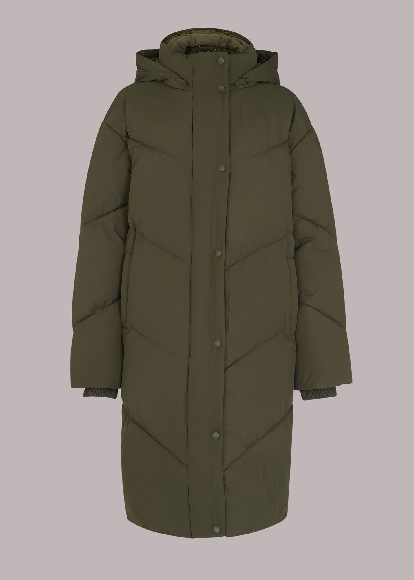 Whistles megan casual parka top coat khaki