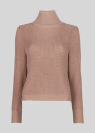 Puff Sleeve Roll Neck Knit Neutral