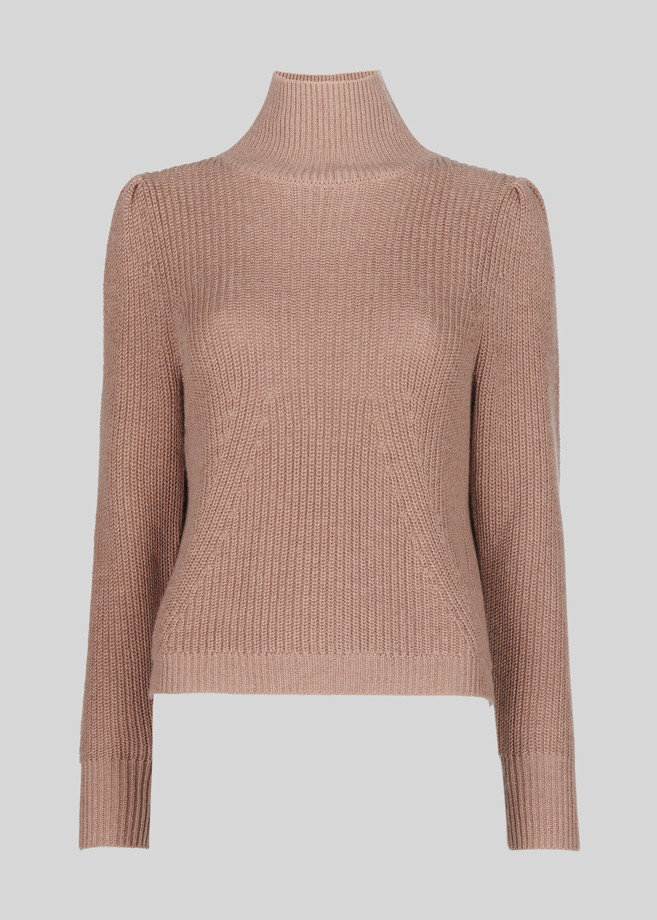 Puff Sleeve Roll Neck Knit Neutral