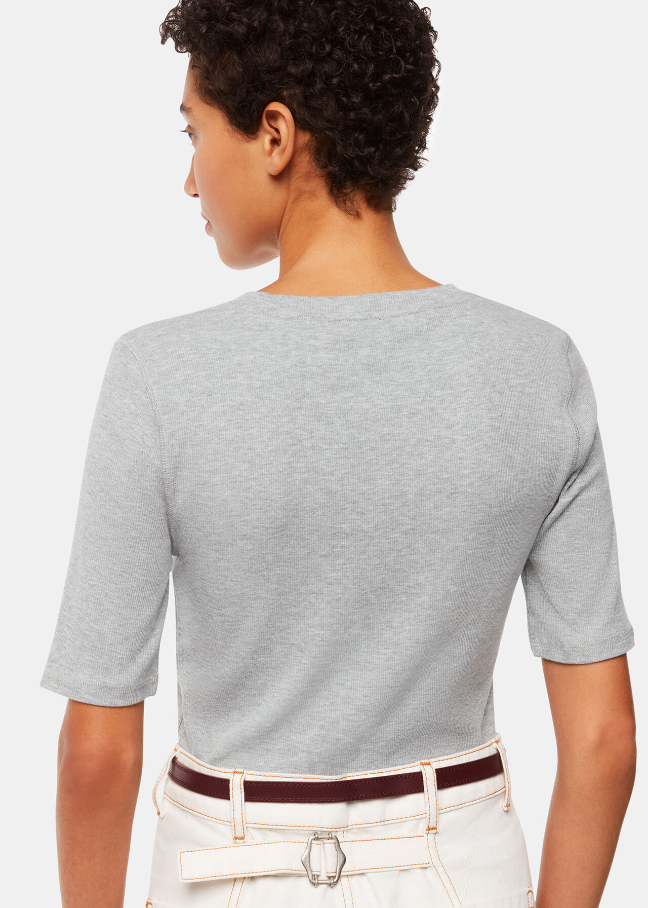 V Neck Ribbed T-Shirt