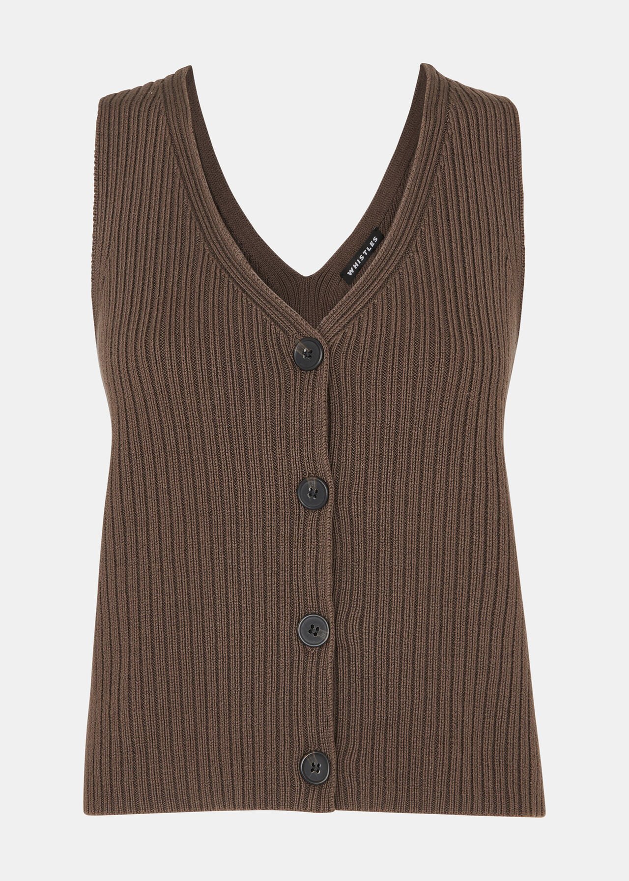 Button Front V Neck Tank