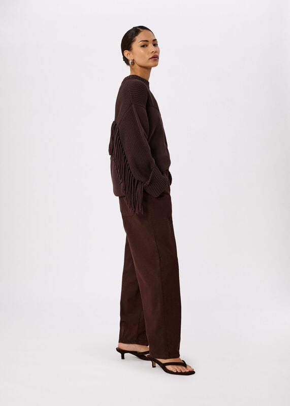 Brown Petite Tessa Casual Trouser