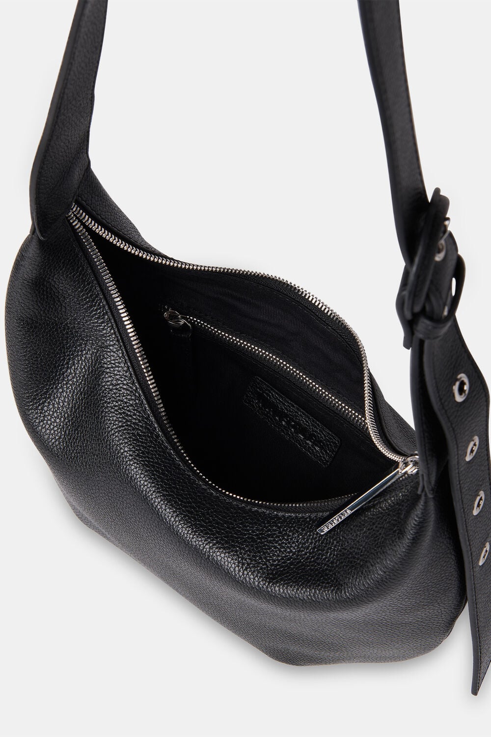 Black Small Sia Curved Crossbody Bag