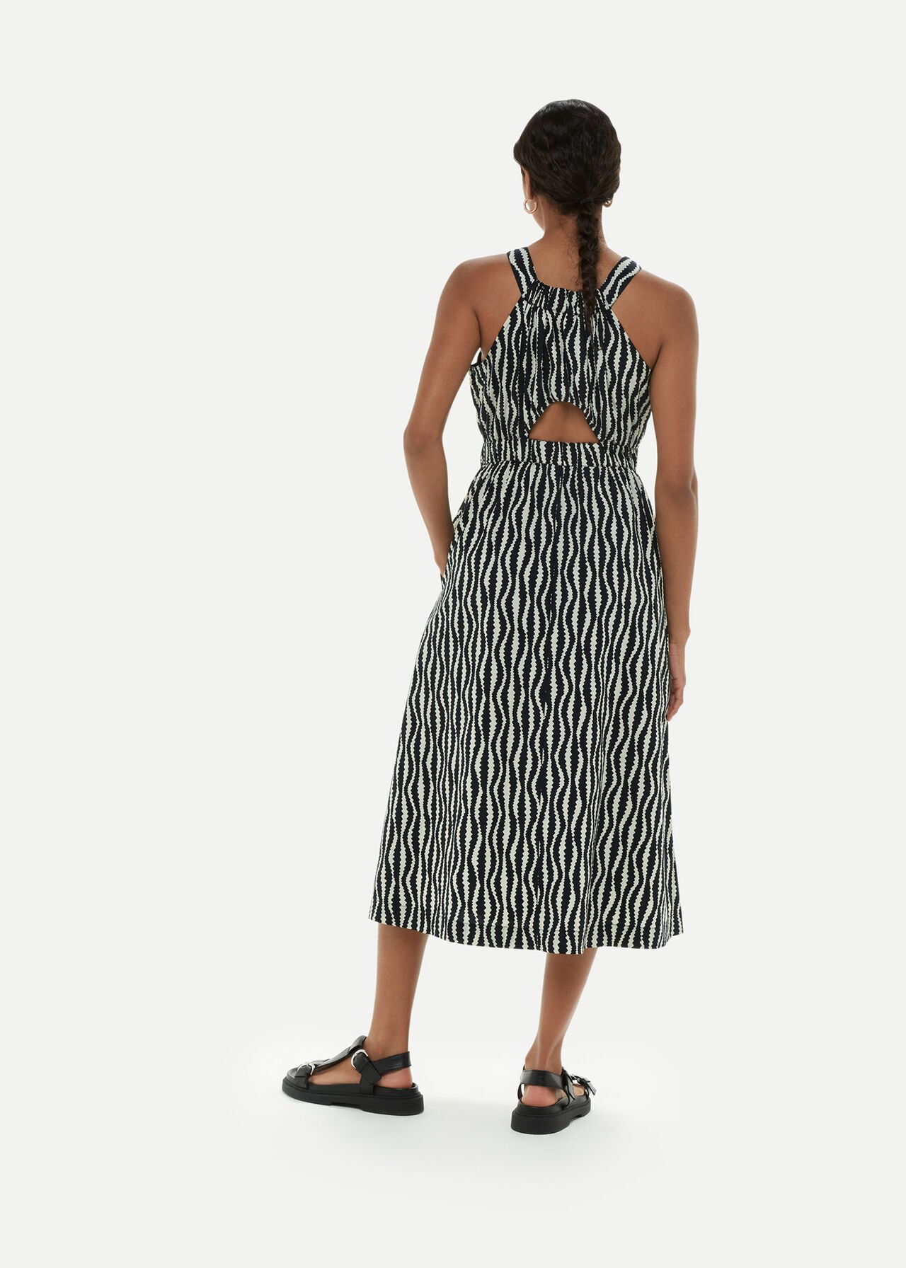 Optical Rope Cut Out Dress