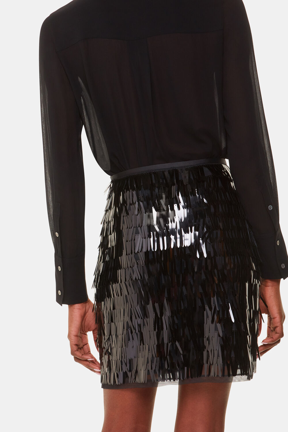 Black Sword Sequin Mini Skirt