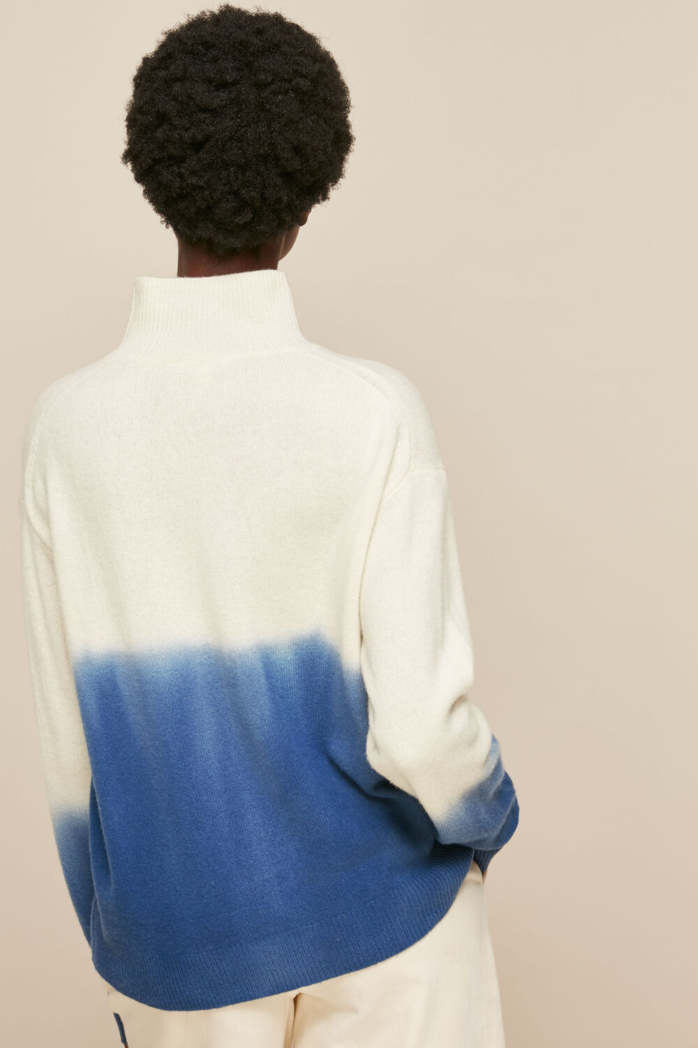 Dip Dyed Funnel Neck