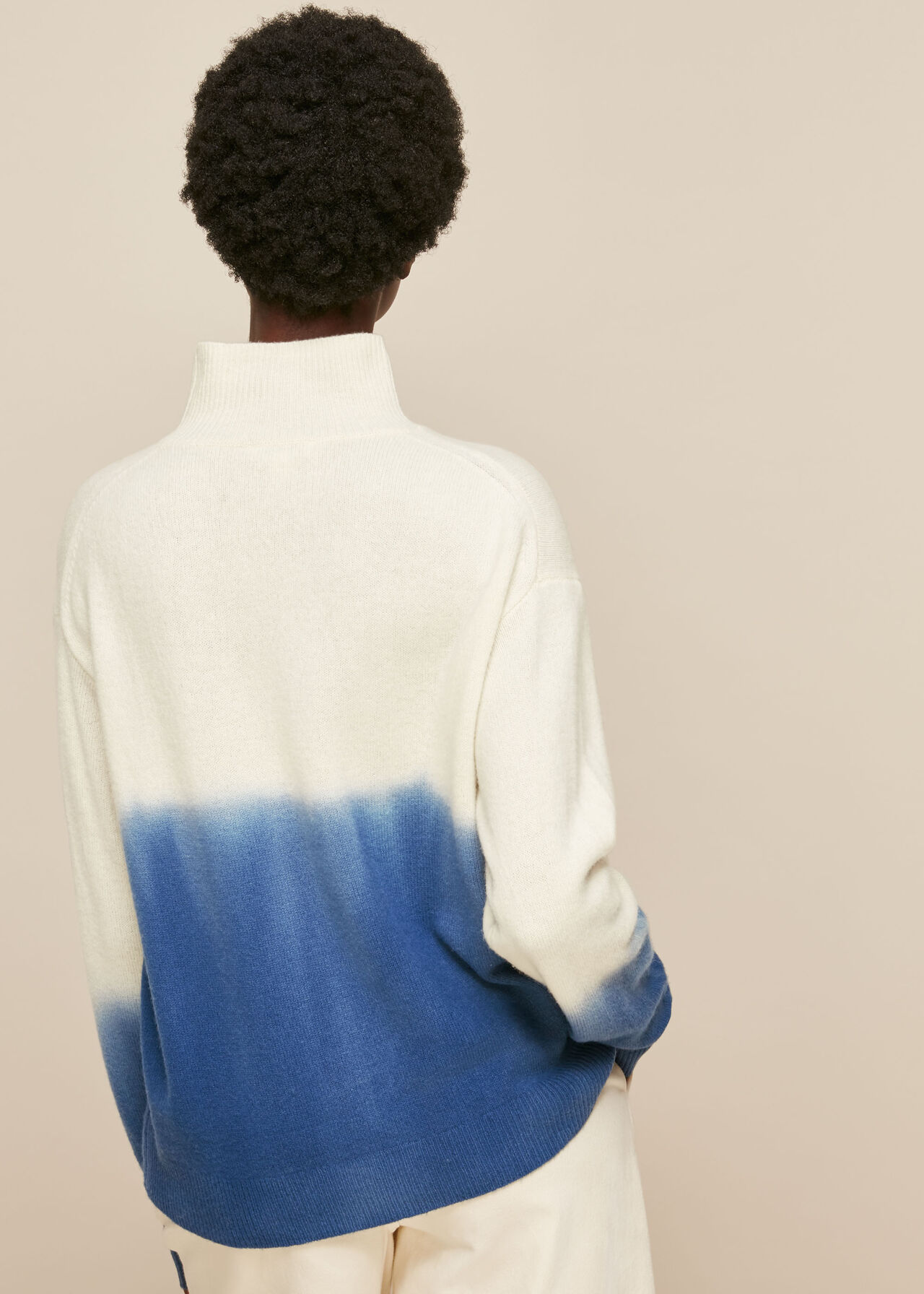 Dip Dyed Funnel Neck