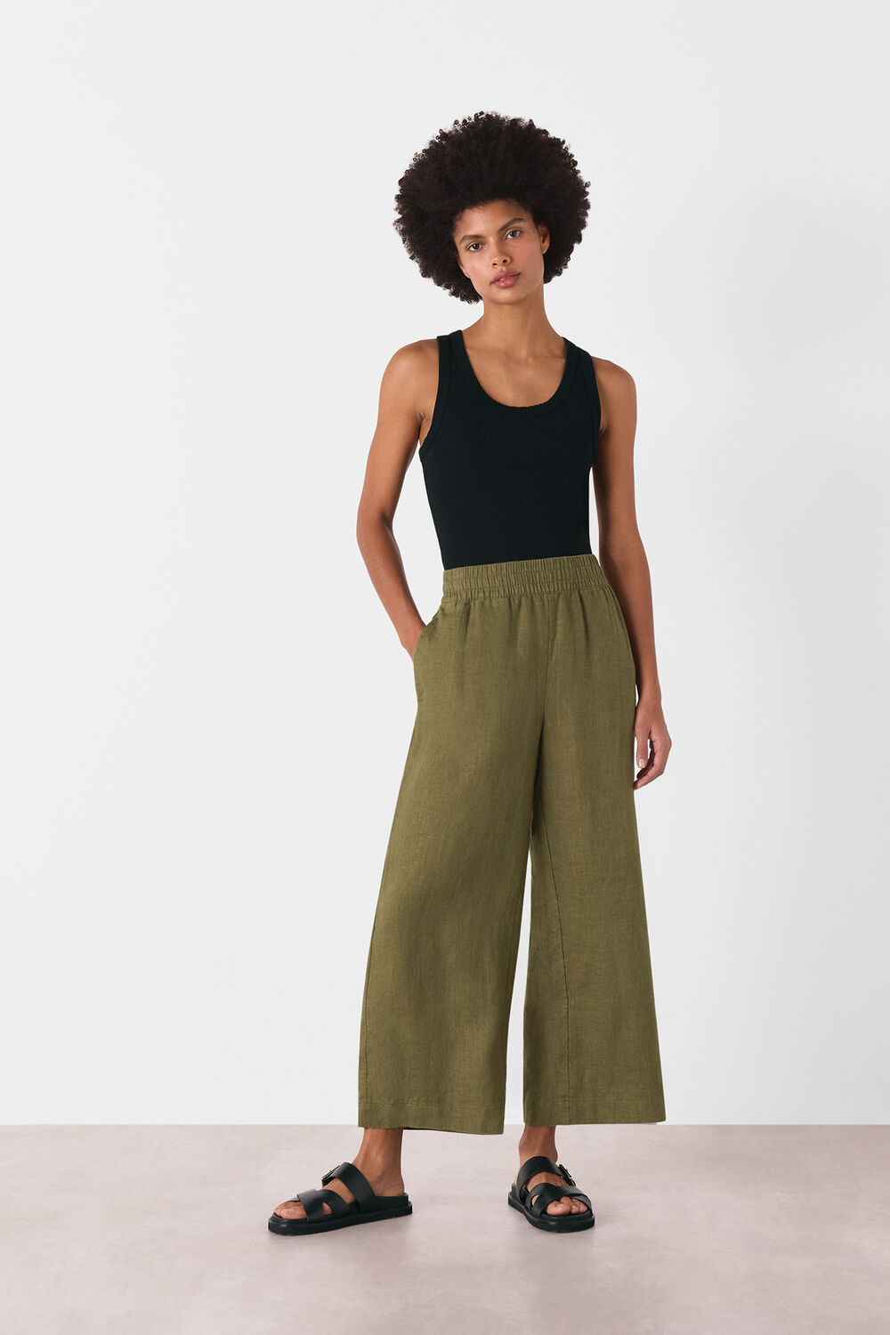 Khaki Linen Pocket Trouser