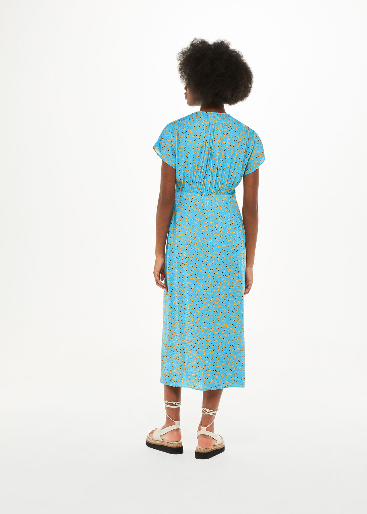 Floral Crescent Midi Dress