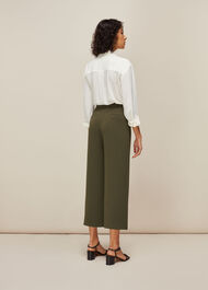 Flat Front Crop Trouser Khaki