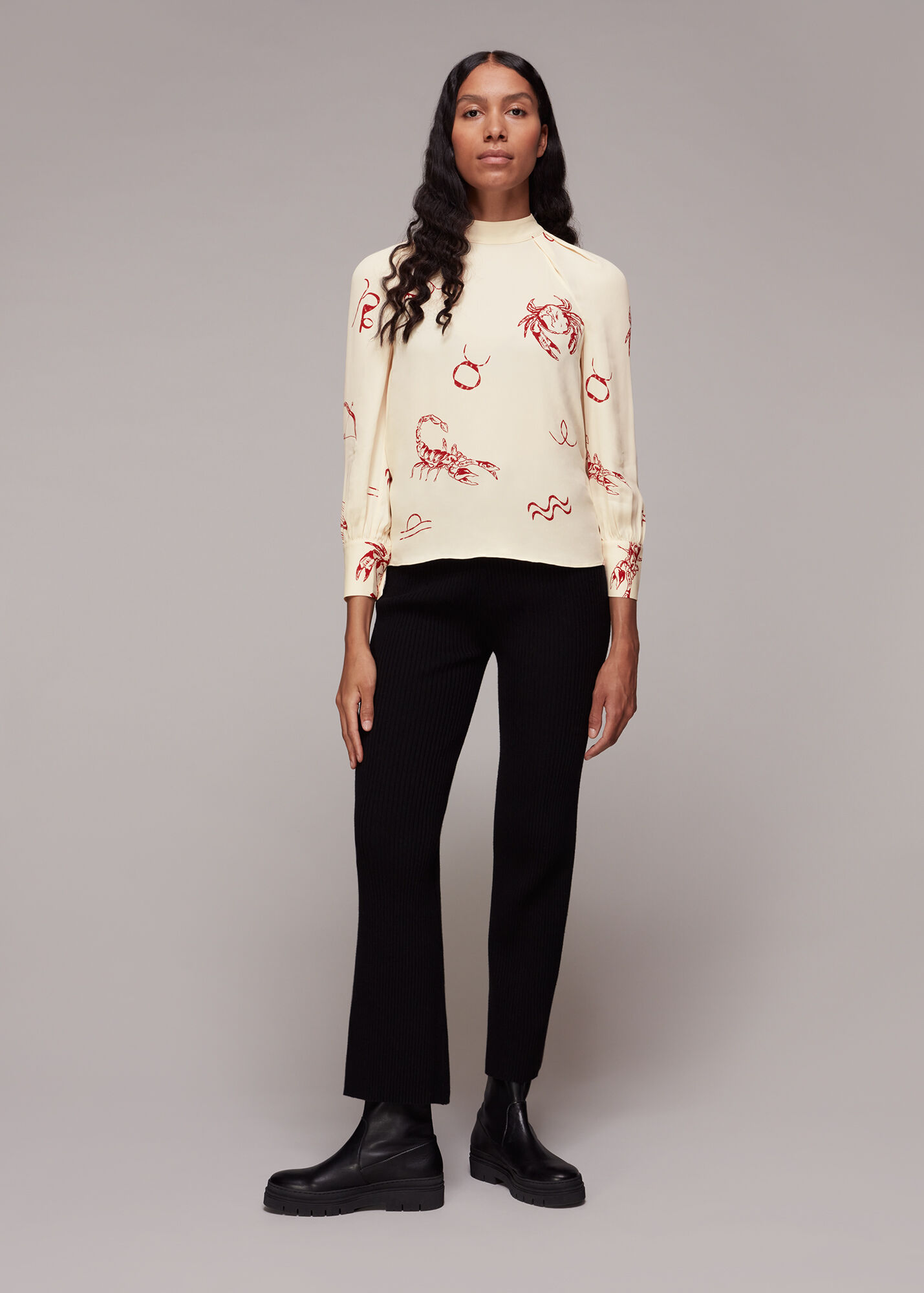 Multicolour Horoscope Print Melodie Top WHISTLES Whistles