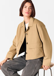 Short Cotton Trench Jacket