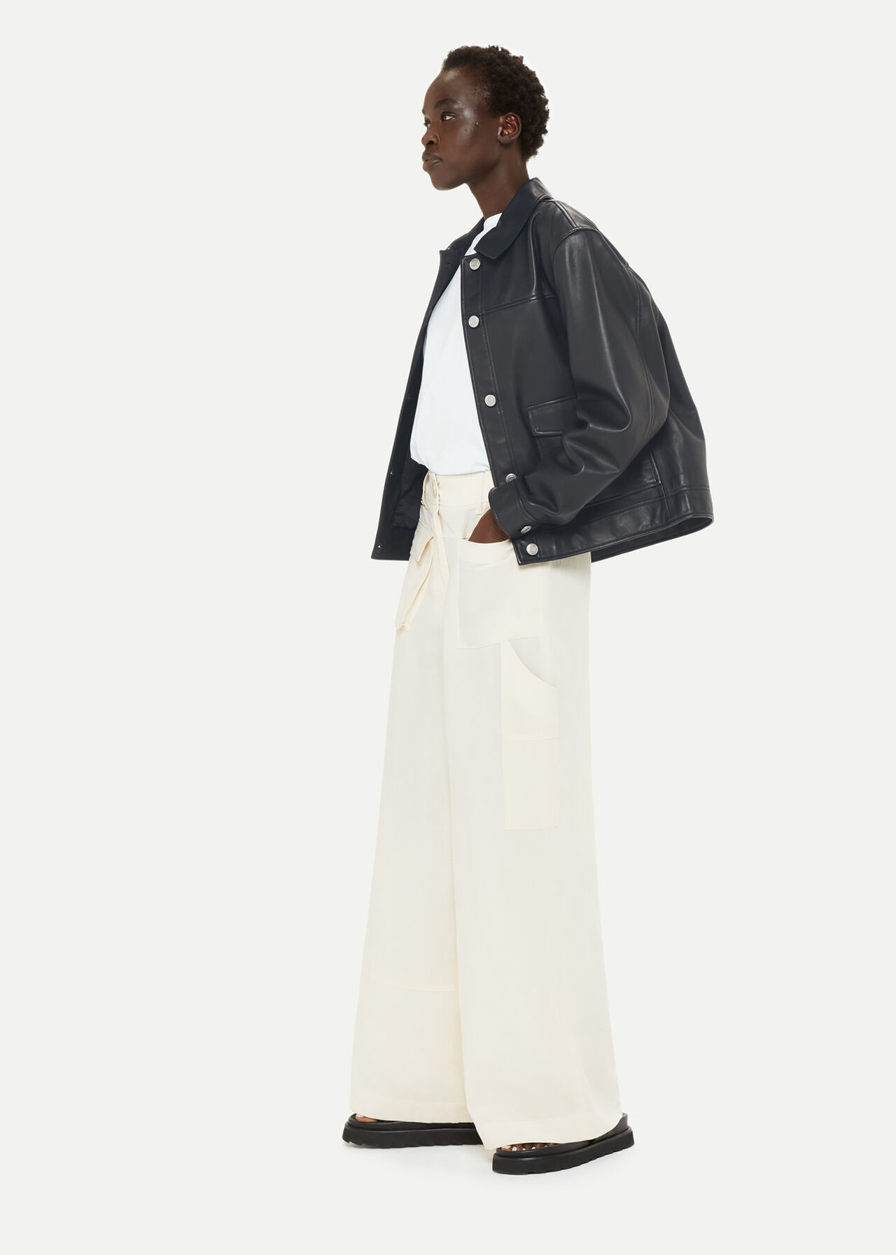 Natia Leather Overshirt