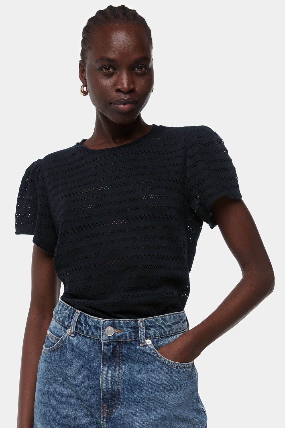 Black Broderie Top