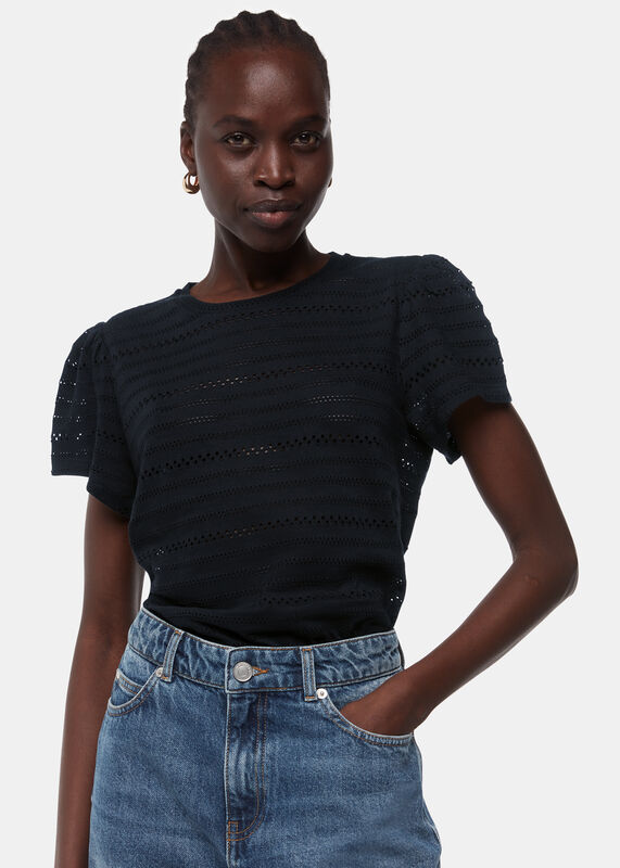Black Broderie Top