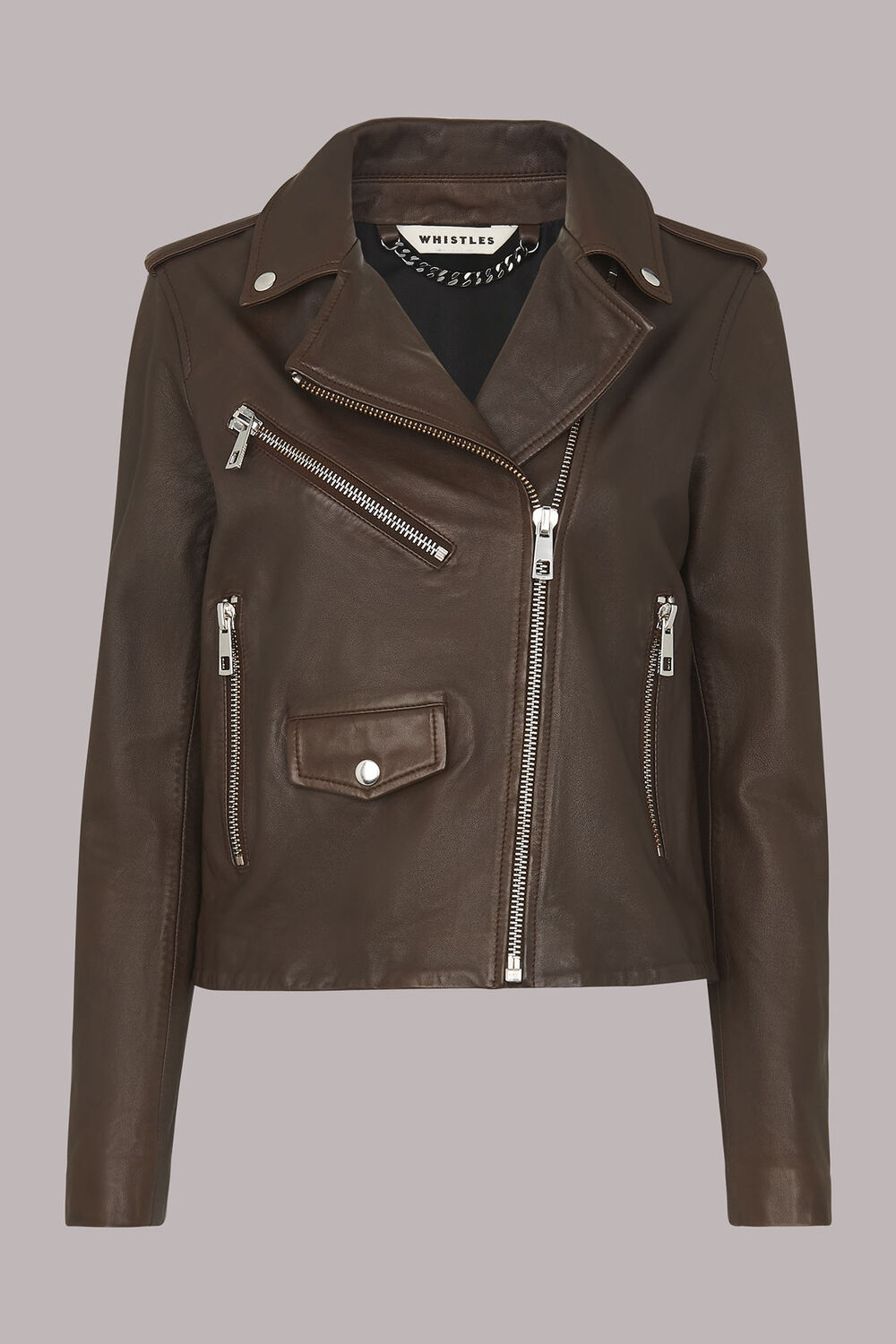 Agnes Pocket Leather Jacket