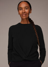 Twist Front Wool Cashmere Knit