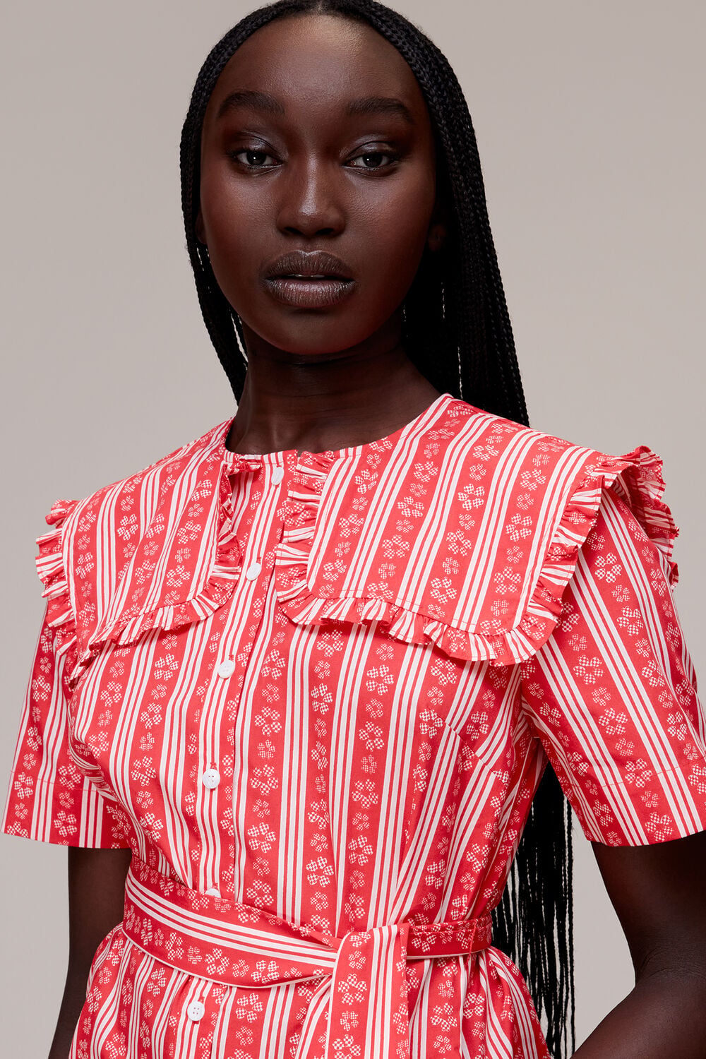 Stripe Collar Mini Dress