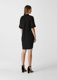 Lina Dobby Sleeve Dress Black