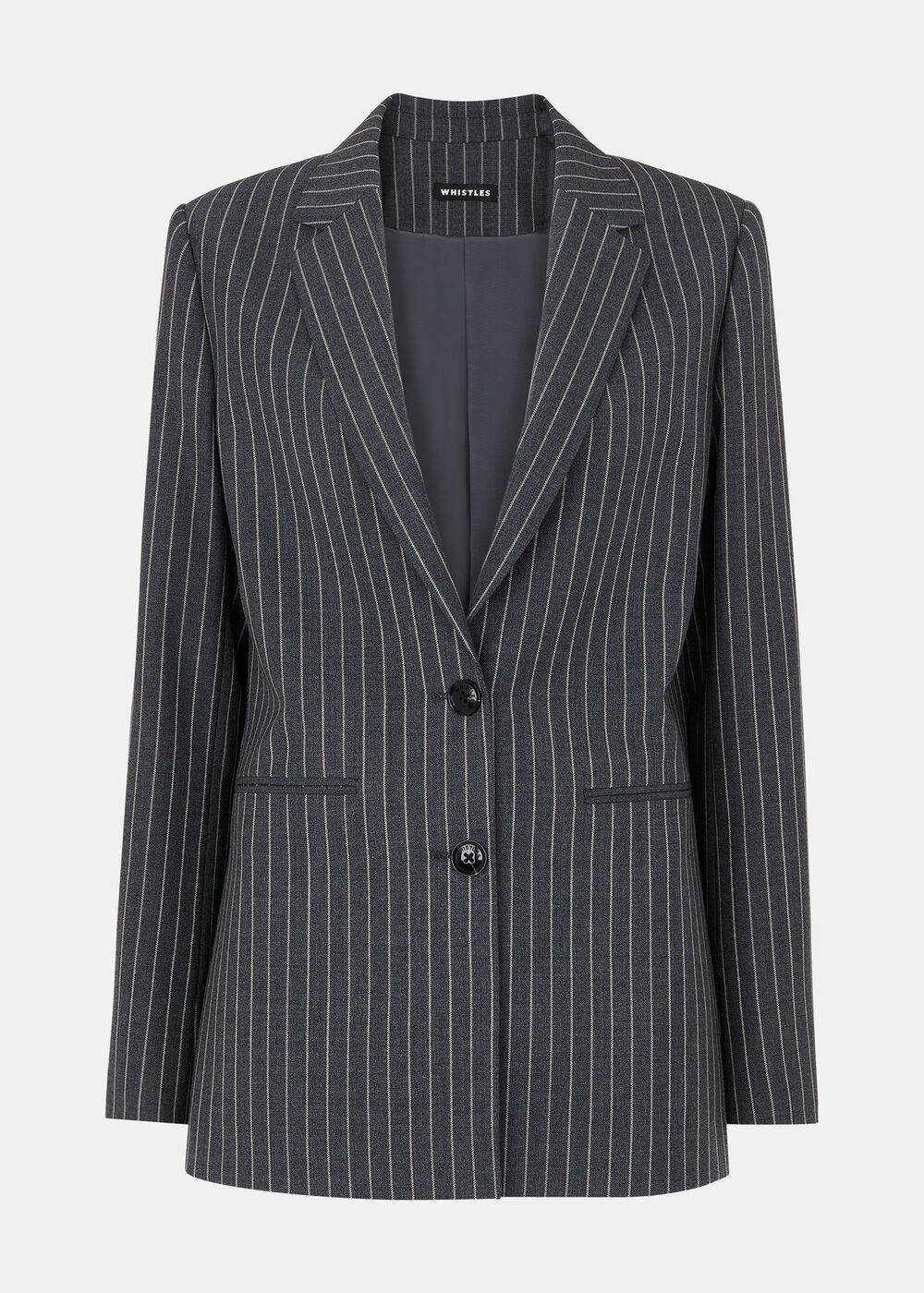Isla Pinstripe Wool Blazer