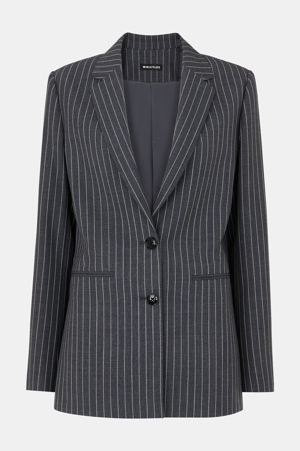 Isla Pinstripe Wool Blazer